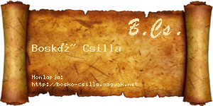 Boskó Csilla névjegykártya
